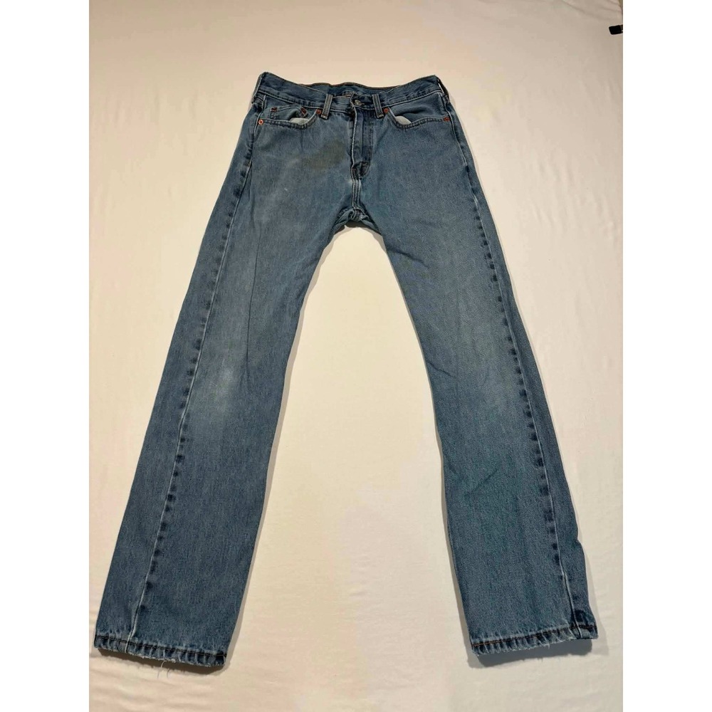 Levis 505 Regular Fit Straight Leg Mens Jeans Blue Denim 30x32